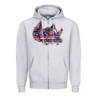 Heather Grey america Zipper Hoodie - CowhideDigitalArt