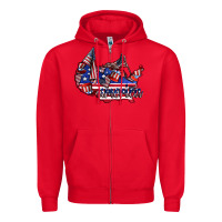 Red america Zipper Hoodie - CowhideDigitalArt