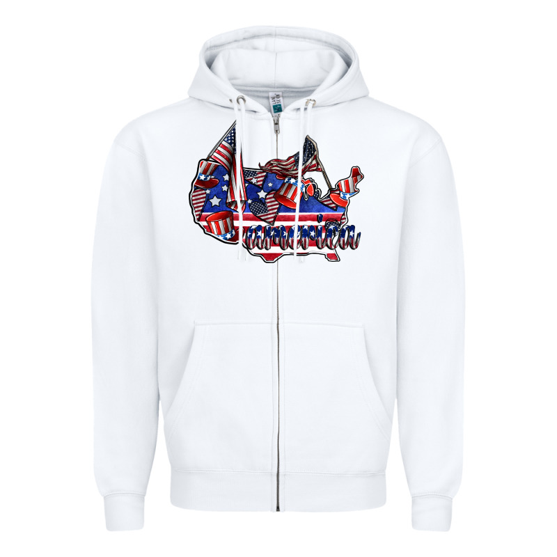 America Zipper Hoodie by CowhideDigitalArt | Teevron