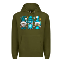 Army Green winter afro gnomies Premium Hoodie - NancyCooperArtShop