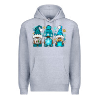 Heather Grey winter afro gnomies Premium Hoodie - NancyCooperArtShop