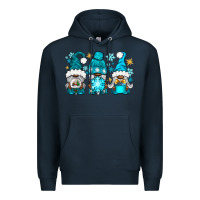 Navy winter afro gnomies Premium Hoodie - NancyCooperArtShop