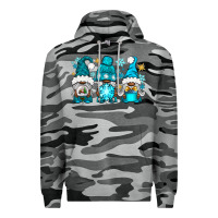 Slate Camo winter afro gnomies Premium Hoodie - NancyCooperArtShop