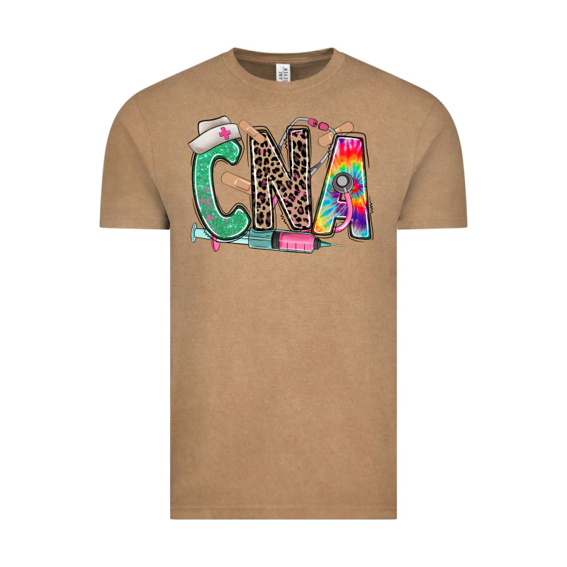 Cna Nurse Tie Dye Leopard Vintage Tee by RanaPortraitStore | Teevron