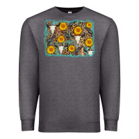 Charcoal Heather cow skull sunflower background Premium Sweatshirt - AdoDesignShop