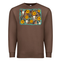 Chestnut cow skull sunflower background Premium Sweatshirt - AdoDesignShop