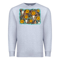 Heather Grey cow skull sunflower background Premium Sweatshirt - AdoDesignShop