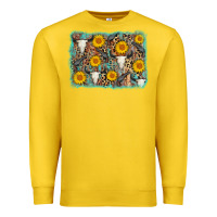 Lemon cow skull sunflower background Premium Sweatshirt - AdoDesignShop