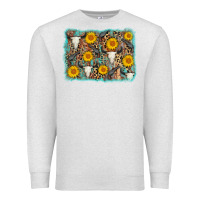 Oatmeal Heather cow skull sunflower background Premium Sweatshirt - AdoDesignShop