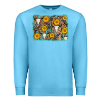 Ocean Blue cow skull sunflower background Premium Sweatshirt - AdoDesignShop