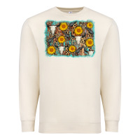 Sandshell cow skull sunflower background Premium Sweatshirt - AdoDesignShop
