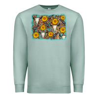 Seafoam cow skull sunflower background Premium Sweatshirt - AdoDesignShop