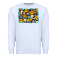 White cow skull sunflower background Premium Sweatshirt - AdoDesignShop
