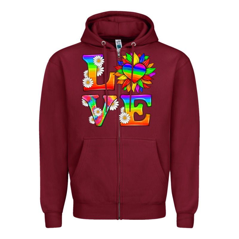 Love And Sunflower Zipper Hoodie by HRA Design Shop | Teevron
