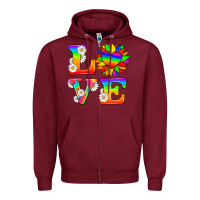 Burgundy love and sunflower Zipper Hoodie - HRA Design Shop