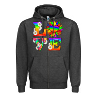 Charcoal Heather love and sunflower Zipper Hoodie - HRA Design Shop