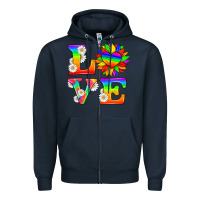 Navy love and sunflower Zipper Hoodie - HRA Design Shop
