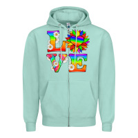 Seafoam love and sunflower Zipper Hoodie - HRA Design Shop