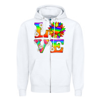 White love and sunflower Zipper Hoodie - HRA Design Shop