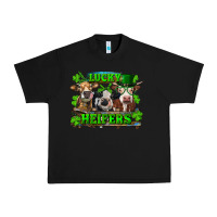 Black St Patricks Day Lucky Heifers Urban Heavy Tee - RanaPortraitStore