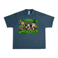 Midnight Navy St Patricks Day Lucky Heifers Urban Heavy Tee - RanaPortraitStore