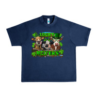 Navy St Patricks Day Lucky Heifers Urban Heavy Tee - RanaPortraitStore