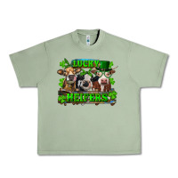 Oil Green St Patricks Day Lucky Heifers Urban Heavy Tee - RanaPortraitStore