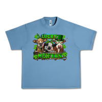 Pebble Blue St Patricks Day Lucky Heifers Urban Heavy Tee - RanaPortraitStore