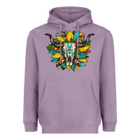Lavender bull skull gemstone cactus leopard sunflower Heavyweight Hoodie - Artiststas