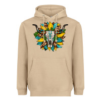 Mushroom bull skull gemstone cactus leopard sunflower Heavyweight Hoodie - Artiststas