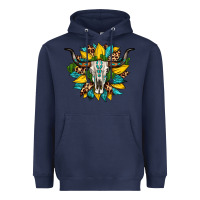 Navy bull skull gemstone cactus leopard sunflower Heavyweight Hoodie - Artiststas