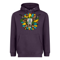 Plum bull skull gemstone cactus leopard sunflower Heavyweight Hoodie - Artiststas