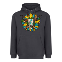Smoke bull skull gemstone cactus leopard sunflower Heavyweight Hoodie - Artiststas
