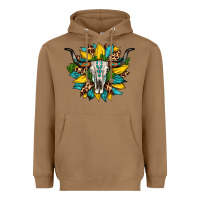 Toasted Coconut bull skull gemstone cactus leopard sunflower Heavyweight Hoodie - Artiststas
