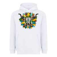 White bull skull gemstone cactus leopard sunflower Heavyweight Hoodie - Artiststas