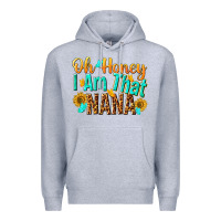 Heather Grey oh honey i am that nana Premium Hoodie - NancyCooperArtShop