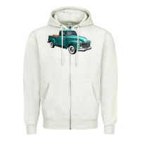 Oatmeal Heather western truck right 34 view Zipper Hoodie - FaDigitalArtStudio