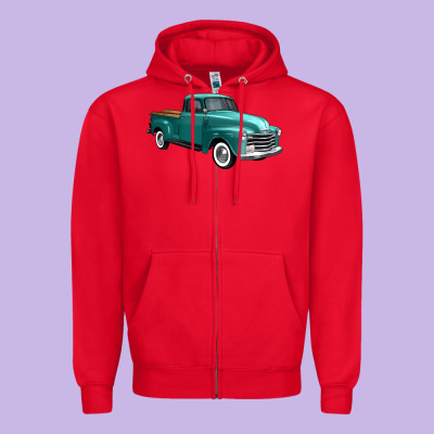 Western Truck Right 34 View Zipper Hoodie Designed By Fadigitalartstudio