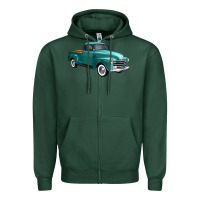 Sports Green western truck right 34 view Zipper Hoodie - FaDigitalArtStudio