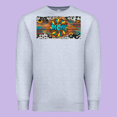 Leopard Sunflower Mom License Plate Premium Sweatshirt Designed By Artiststas