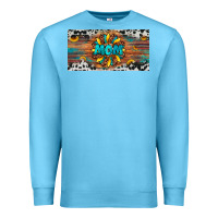Ocean Blue leopard sunflower mom license plate Premium Sweatshirt - Artiststas