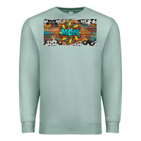 Seafoam leopard sunflower mom license plate Premium Sweatshirt - Artiststas