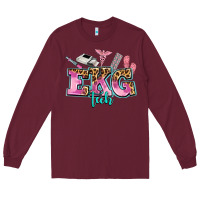 Burgundy ekg tech Long Sleeve Tee - AdoDesignShop