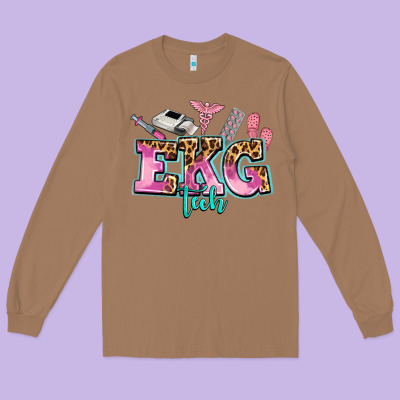 Ekg Tech Long Sleeve Tee Designed By Adodesignshop