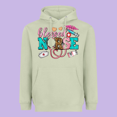 Blessed Nurse Heavyweight Hoodie Designed By Adodesignshop