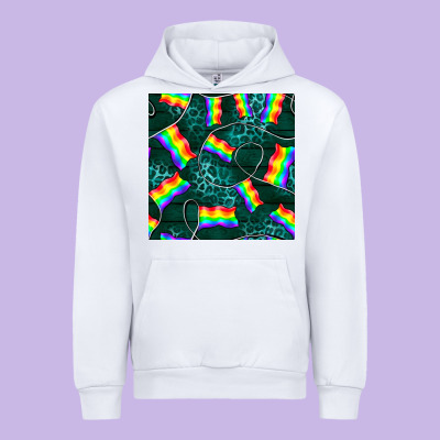 Pride Lgbtq Flags With Leopard Seamless Pattern Urban Hoodie Designed By Bundleandbundleshop