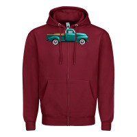 Burgundy western truck right side view Zipper Hoodie - FaDigitalArtStudio