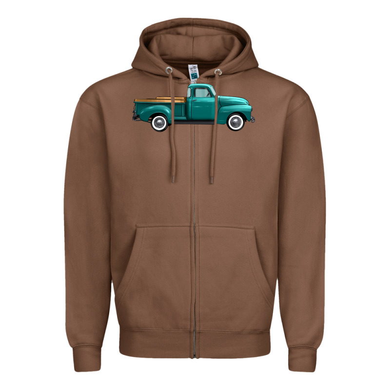 Western Truck Right Side View Zipper Hoodie by FaDigitalArtStudio | Teevron