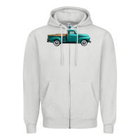 Dove Grey western truck right side view Zipper Hoodie - FaDigitalArtStudio