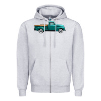Heather Grey western truck right side view Zipper Hoodie - FaDigitalArtStudio